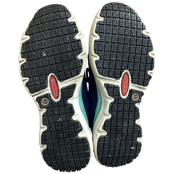 Skechers Alloy Toe Work Sneaker Women's 6 Blue Teal Arch Fit Slip Resistant - Picture 6 of 9